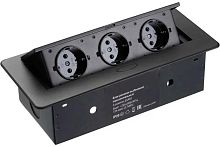 Розетка встраиваемая полуавтоматическая 3-м TORO-01-20 265x118x65мм черный картинка